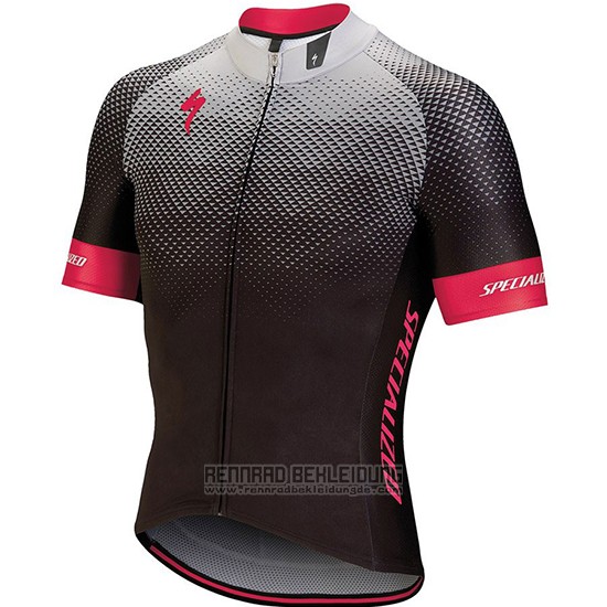 2018 Fahrradbekleidung Specialized Shwarz Grau Rosa Trikot Kurzarm und Tragerhose