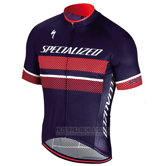 2018 Fahrradbekleidung Specialized Volett Rot Trikot Kurzarm und Tragerhose