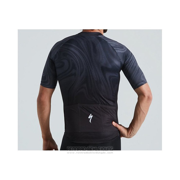 2021 Fahrradbekleidung Specialized Shwarz Blau Trikot Kurzarm und Tragerhose