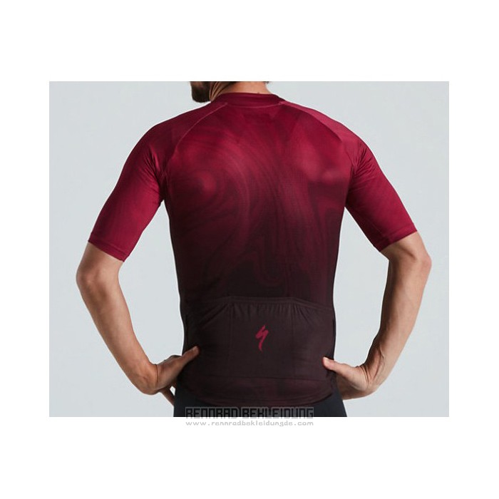 2021 Fahrradbekleidung Specialized Shwarz Rot Trikot Kurzarm und Tragerhose