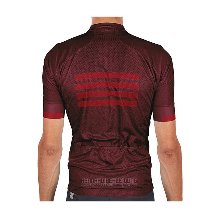 2021 Fahrradbekleidung Sportful Dunkel Rot Trikot Kurzarm und Tragerhose