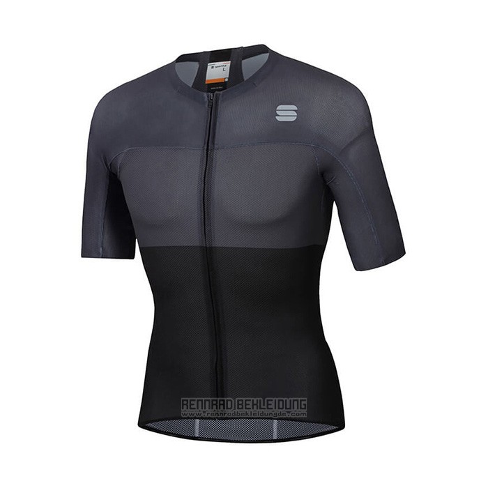 2021 Fahrradbekleidung Sportful Shwarz Grau Trikot Kurzarm und Tragerhose