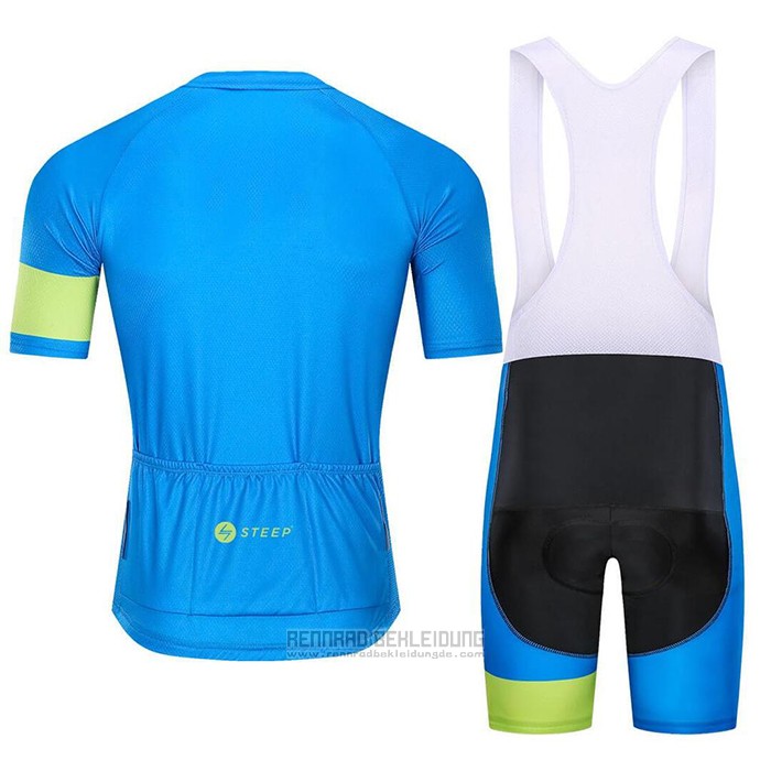 2021 Fahrradbekleidung Steep Blau Grun Trikot Kurzarm und Tragerhose - zum Schließen ins Bild klicken