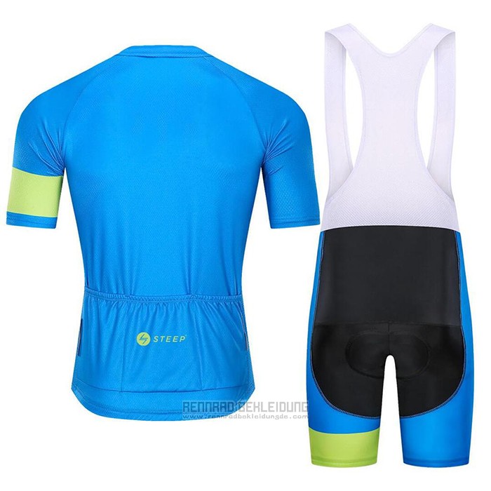 2021 Fahrradbekleidung Steep Blau Grun Trikot Kurzarm und Tragerhose