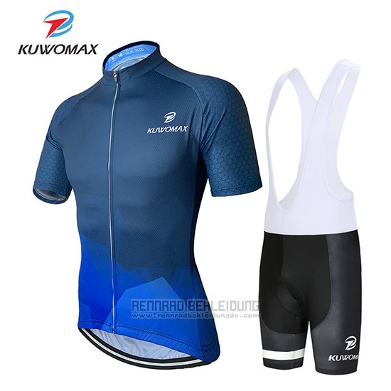 2019 Fahrradbekleidung Kuwomax Blau Trikot Kurzarm und Overall - zum Schließen ins Bild klicken