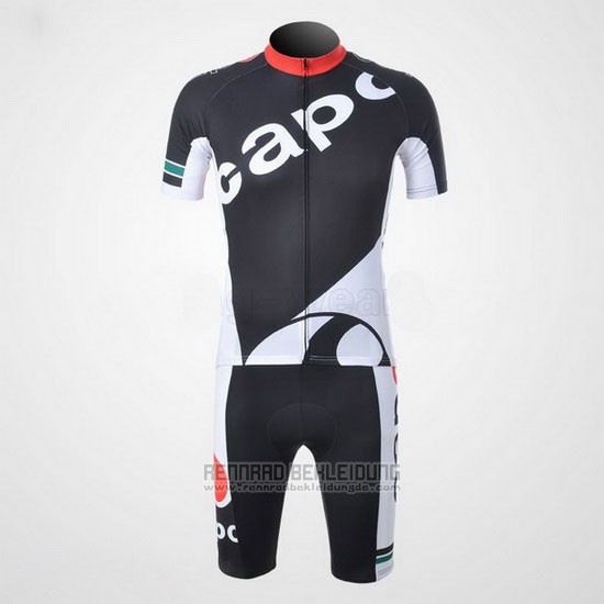 2011 Fahrradbekleidung Capo Shwarz Trikot Kurzarm und Tragerhose