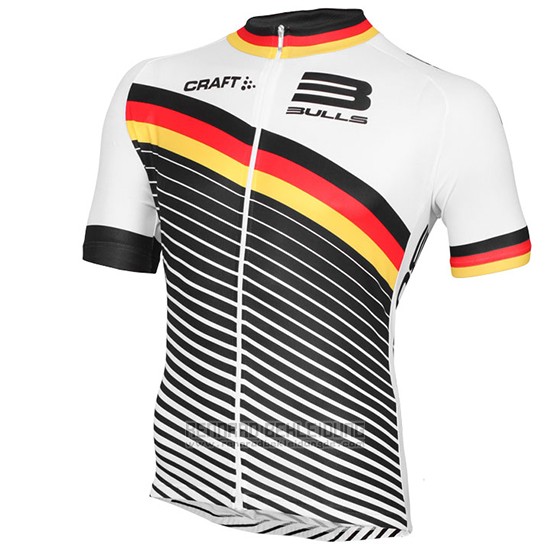 2015 Fahrradbekleidung Bulls Wei und Shwarz Trikot Kurzarm und Tragerhose - zum Schließen ins Bild klicken