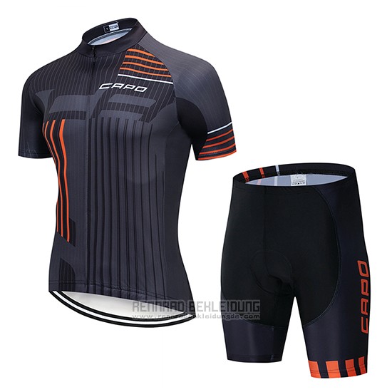 2018 Fahrradbekleidung Capo Shwarz Grau Orange Trikot Kurzarm und Tragerhose