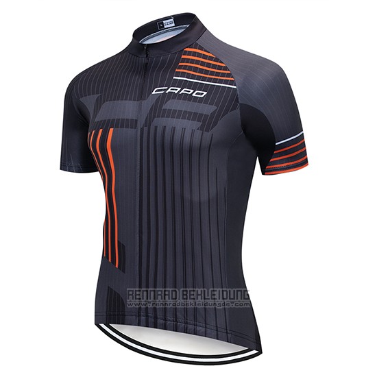 2018 Fahrradbekleidung Capo Shwarz Grau Orange Trikot Kurzarm und Tragerhose