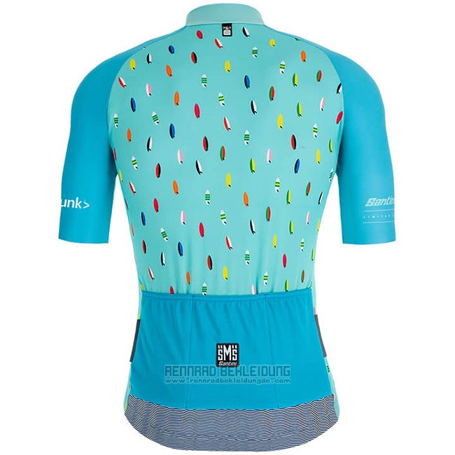 2019 Fahrradbekleidung Richie Azurblau Trikot Kurzarm und Tragerhose