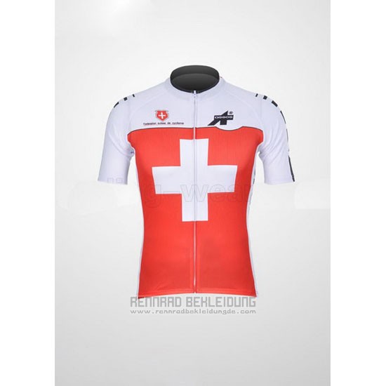 2011 Fahrradbekleidung Assos Wei und Rot Trikot Kurzarm und Tragerhose