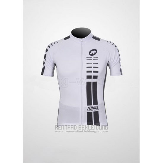 2011 Fahrradbekleidung Assos Wei und Shwarz Trikot Kurzarm und Tragerhose