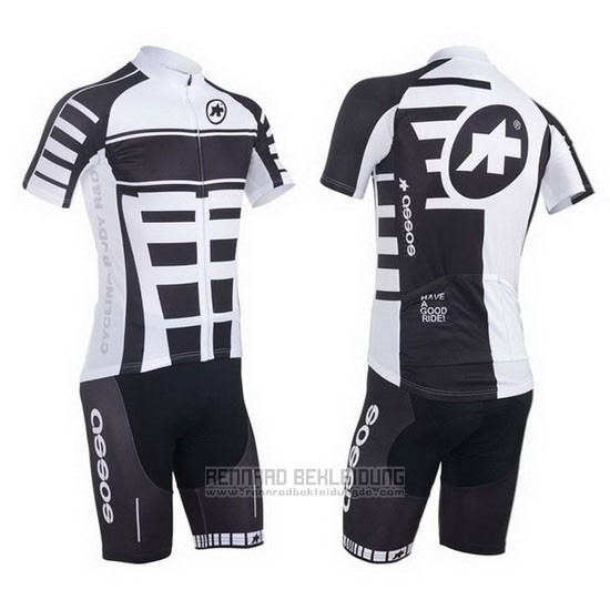 2013 Fahrradbekleidung Assos Wei und Shwarz Trikot Kurzarm und Tragerhose