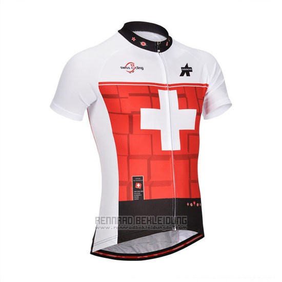 2014 Fahrradbekleidung Assos Wei und Rot Trikot Kurzarm und Tragerhose