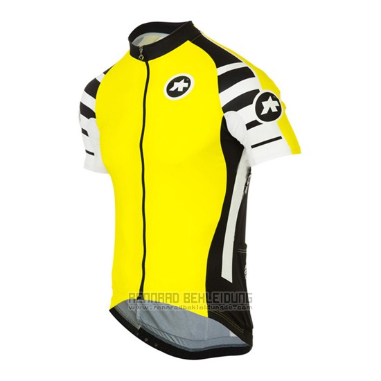 2016 Fahrradbekleidung Assos Gelb Trikot Kurzarm und Tragerhose