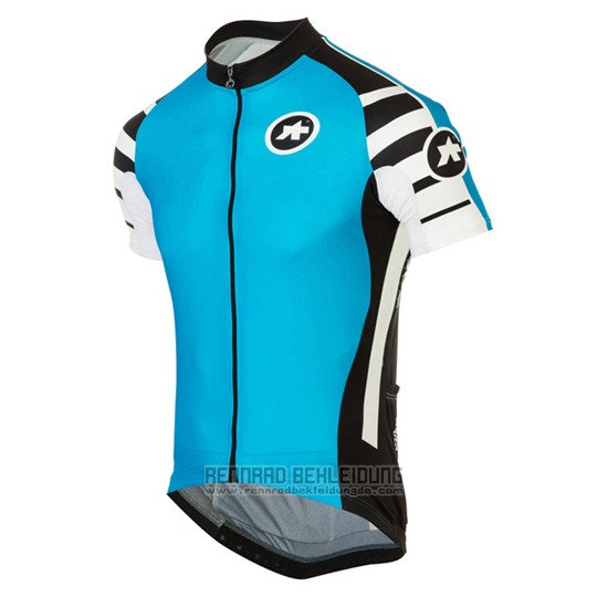 2016 Fahrradbekleidung Assos Shwarz und Blau Trikot Kurzarm und Tragerhose