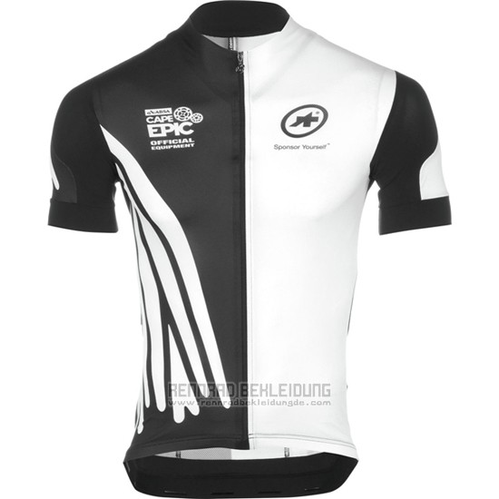 2016 Fahrradbekleidung Assos Wei und Shwarz Trikot Kurzarm und Tragerhose