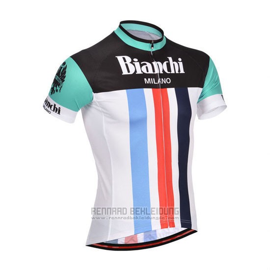 2014 Fahrradbekleidung Bianchi Shwarz und Wei Trikot Kurzarm und Tragerhose