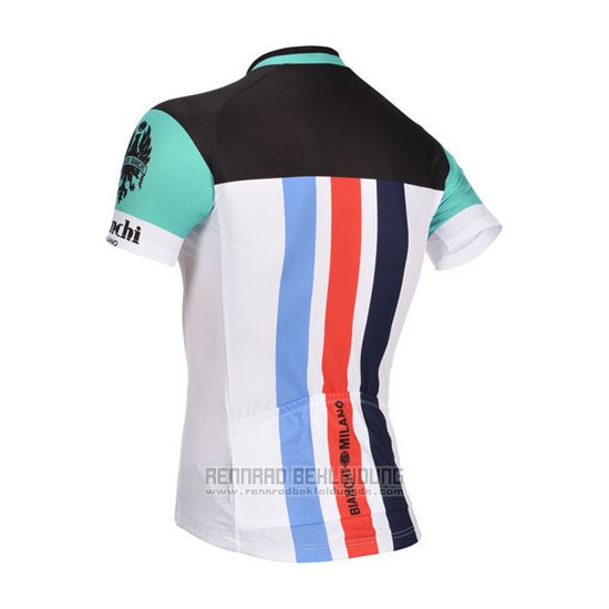 2014 Fahrradbekleidung Bianchi Shwarz und Wei Trikot Kurzarm und Tragerhose