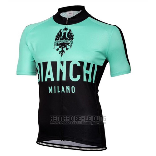2016 Fahrradbekleidung Bianchi Grun Trikot Kurzarm und Tragerhose - zum Schließen ins Bild klicken