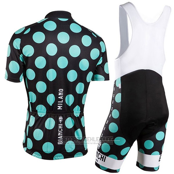 2016 Fahrradbekleidung Bianchi Grun und Shwarz Trikot Kurzarm und Tragerhose