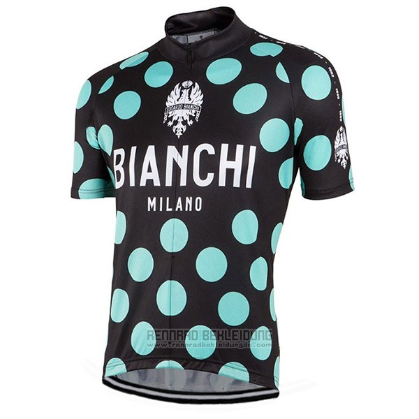 2016 Fahrradbekleidung Bianchi Grun und Shwarz Trikot Kurzarm und Tragerhose