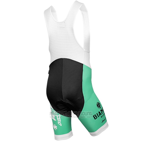 2016 Fahrradbekleidung Bianchi Grun und Wei Trikot Kurzarm und Tragerhose - zum Schließen ins Bild klicken