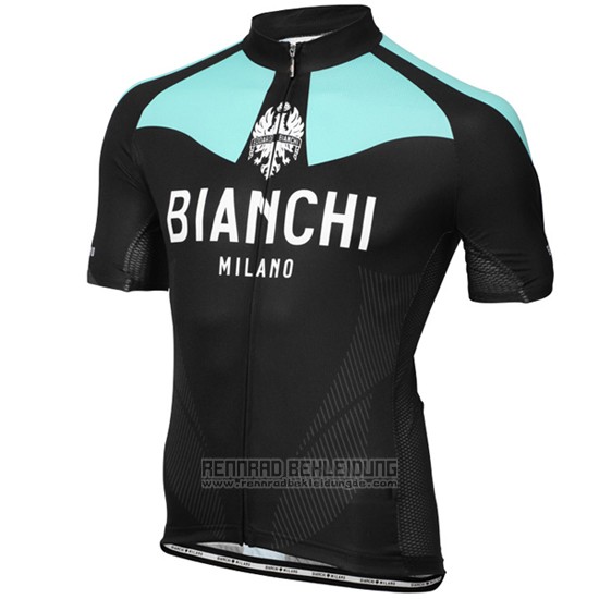 2016 Fahrradbekleidung Bianchi Hellblau und Gelb Trikot Kurzarm und Tragerhose