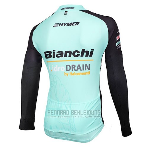 2016 Fahrradbekleidung Bianchi Mtb Ml Shwarz und Grun Trikot Langarm und Tragerhose