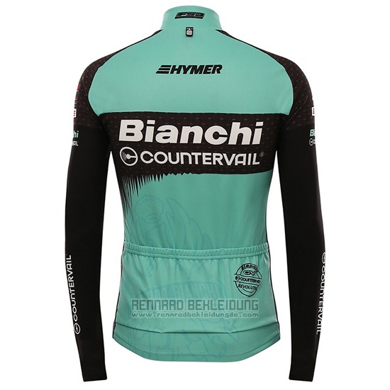 2016 Fahrradbekleidung Bianchi Mtb Shwarz und Grun Trikot Langarm und Tragerhose