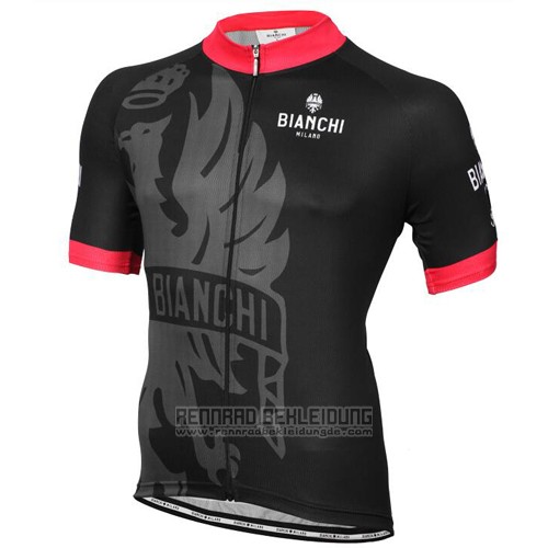 2016 Fahrradbekleidung Bianchi Rot und Shwarz Trikot Kurzarm und Tragerhose