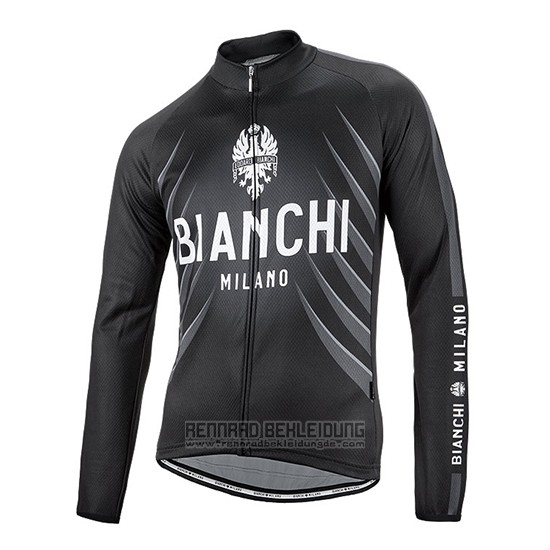 2016 Fahrradbekleidung Bianchi Shwarz und Wei Trikot Langarm und Tragerhose