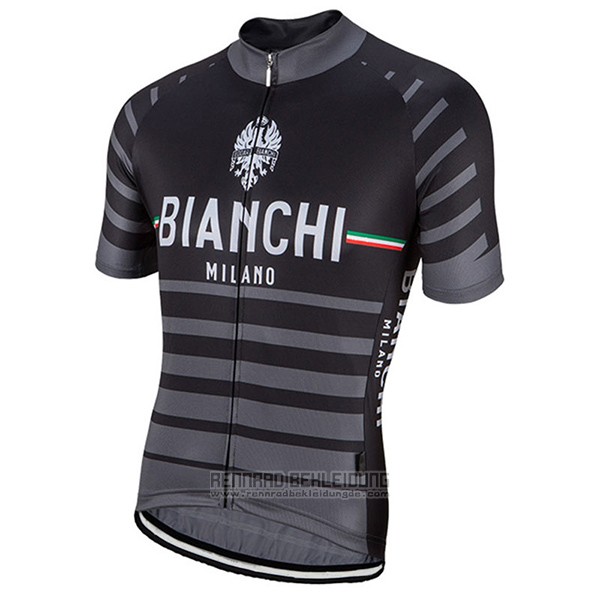 2017 Fahrradbekleidung Bianchi Milano Albatros Grau Trikot Kurzarm und Tragerhose - zum Schließen ins Bild klicken