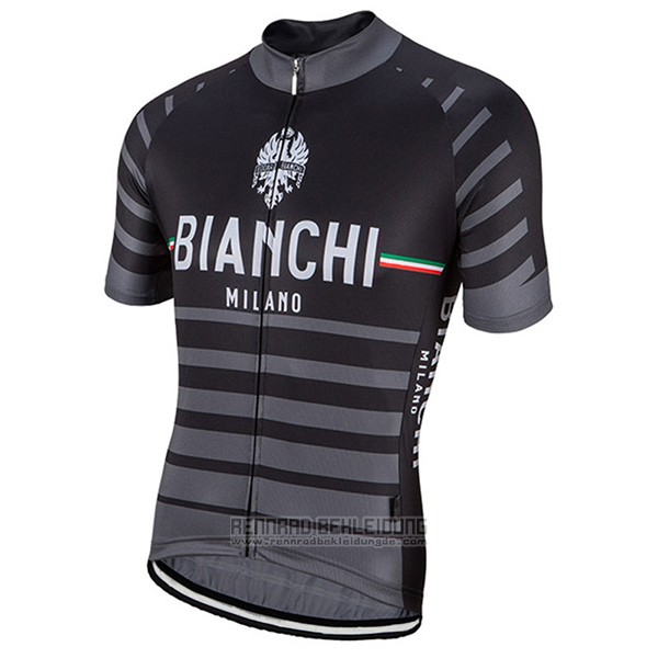 2017 Fahrradbekleidung Bianchi Milano Albatros Grau Trikot Kurzarm und Tragerhose