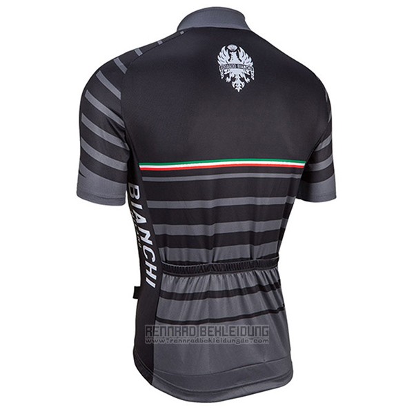 2017 Fahrradbekleidung Bianchi Milano Albatros Grau Trikot Kurzarm und Tragerhose - zum Schließen ins Bild klicken