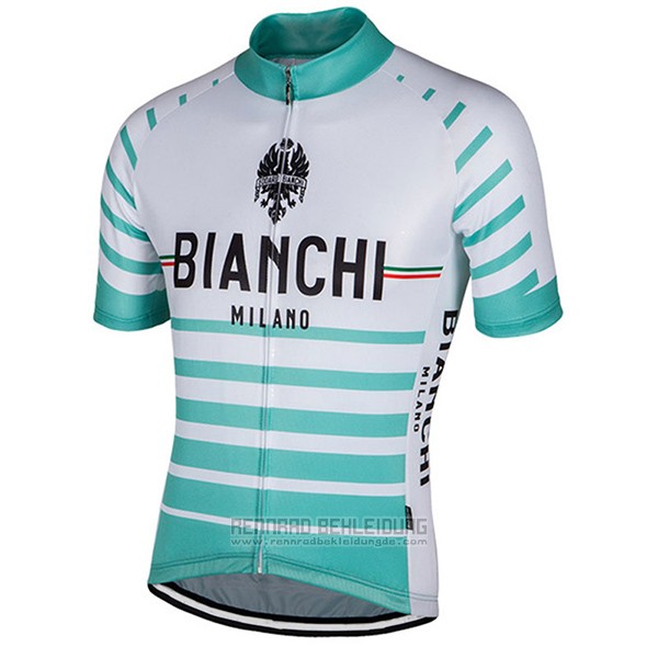 2017 Fahrradbekleidung Bianchi Milano Albatros Wei Trikot Kurzarm und Tragerhose