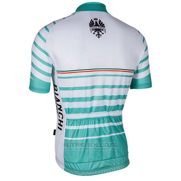 2017 Fahrradbekleidung Bianchi Milano Albatros Wei Trikot Kurzarm und Tragerhose