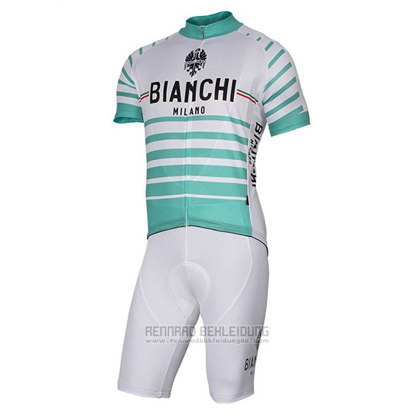 2017 Fahrradbekleidung Bianchi Milano Albatros Wei Trikot Kurzarm und Tragerhose