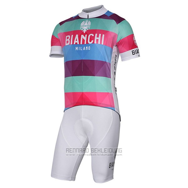 2017 Fahrradbekleidung Bianchi Milano Aviolo Rot Trikot Kurzarm und Tragerhose - zum Schließen ins Bild klicken