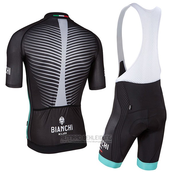 2017 Fahrradbekleidung Bianchi Milano Ceresole Shwarz Trikot Kurzarm und Tragerhose - zum Schließen ins Bild klicken