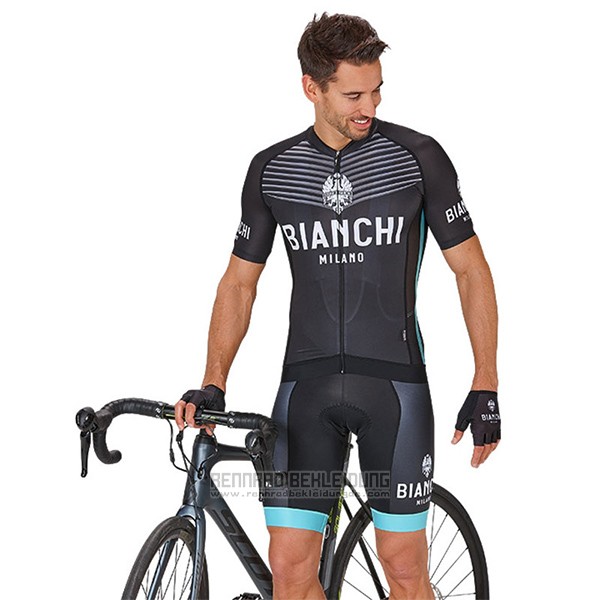 2017 Fahrradbekleidung Bianchi Milano Ceresole Shwarz Trikot Kurzarm und Tragerhose - zum Schließen ins Bild klicken