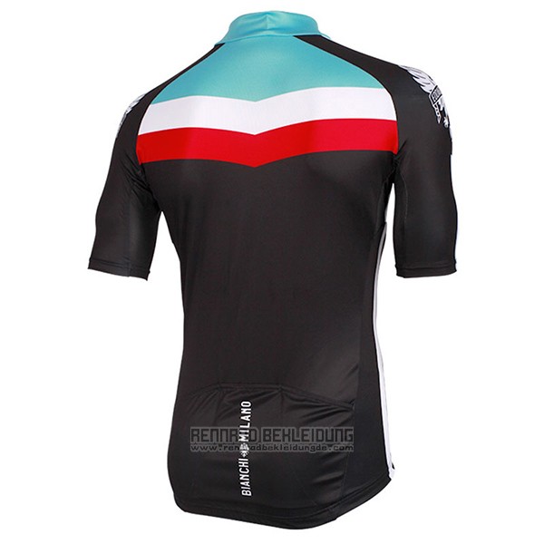 2017 Fahrradbekleidung Bianchi Milano Chorei Shwarz Trikot Kurzarm und Tragerhose