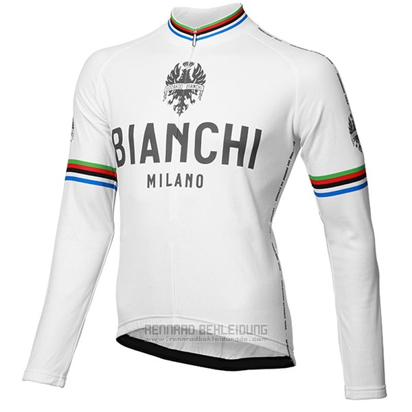 2017 Fahrradbekleidung Bianchi Milano Ml Wei Trikot Langarm und Tragerhose