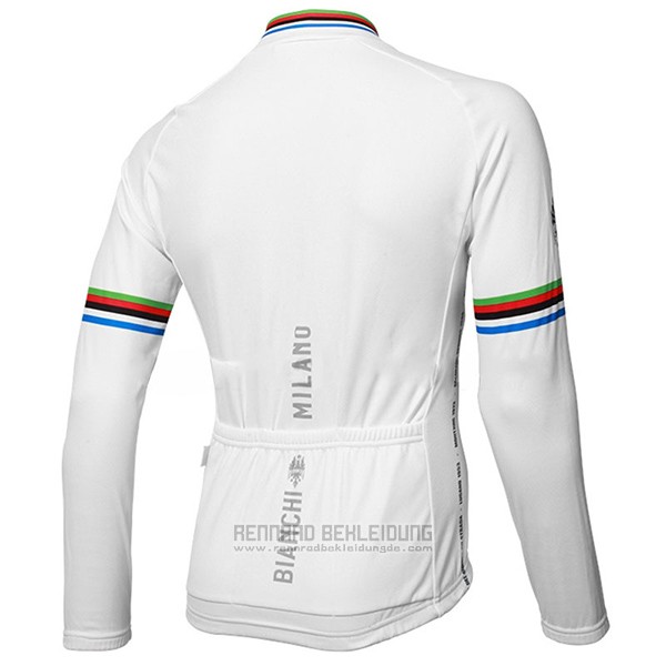 2017 Fahrradbekleidung Bianchi Milano Ml Wei Trikot Langarm und Tragerhose