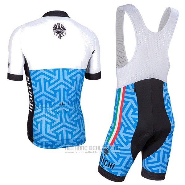 2017 Fahrradbekleidung Bianchi Milano Pontesei Blau Trikot Kurzarm und Tragerhose - zum Schließen ins Bild klicken