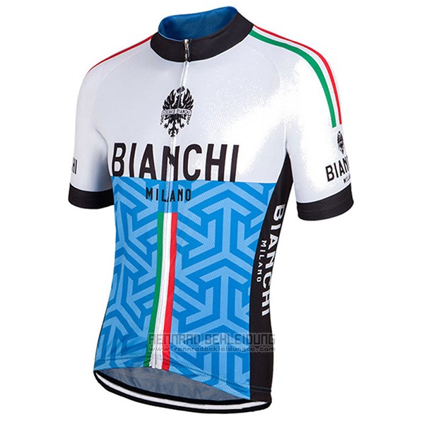 2017 Fahrradbekleidung Bianchi Milano Pontesei Blau Trikot Kurzarm und Tragerhose - zum Schließen ins Bild klicken