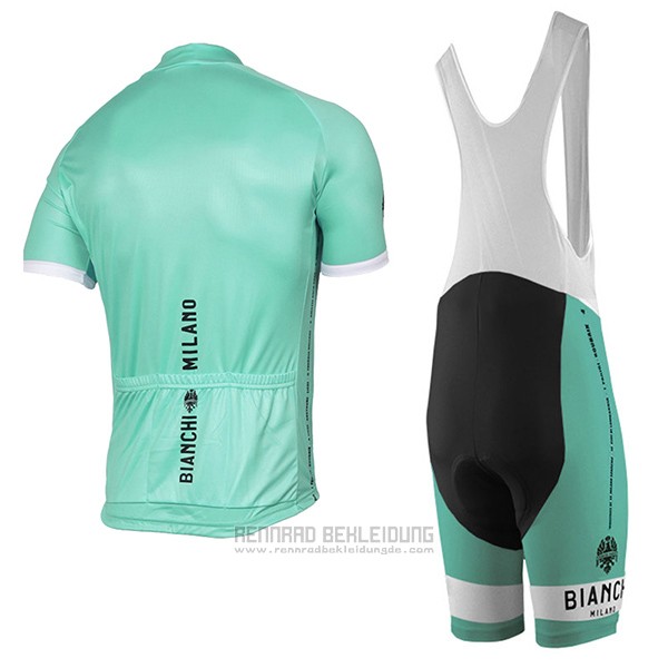 2017 Fahrradbekleidung Bianchi Milano Pride Grun Trikot Kurzarm und Tragerhose