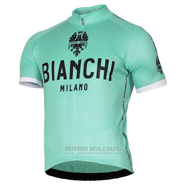 2017 Fahrradbekleidung Bianchi Milano Pride Grun Trikot Kurzarm und Tragerhose