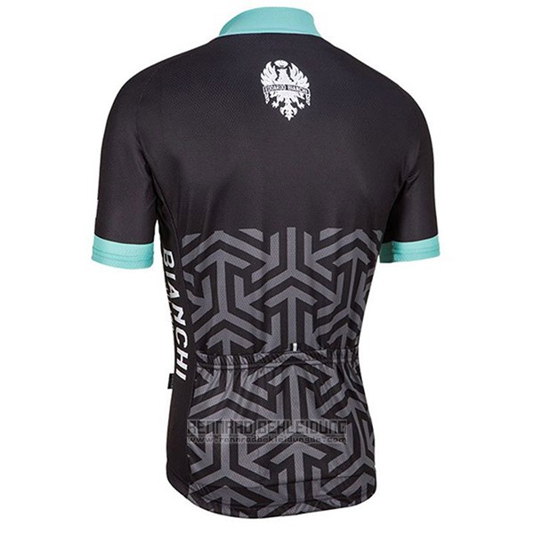 2017 Fahrradbekleidung Bianchi Milano Pride Shwarz Trikot Kurzarm und Tragerhose