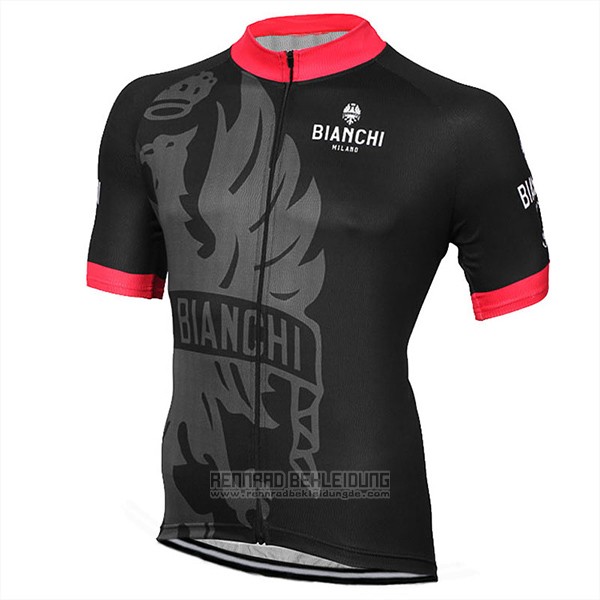 2017 Fahrradbekleidung Bianchi Milano Shwarz Trikot Kurzarm und Tragerhose - zum Schließen ins Bild klicken